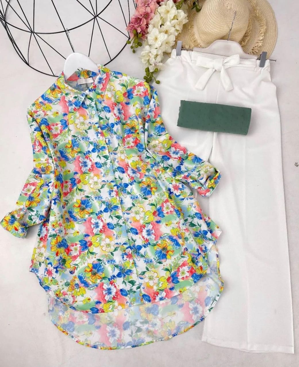 Floral Tunic Shirt and Plazzo Set