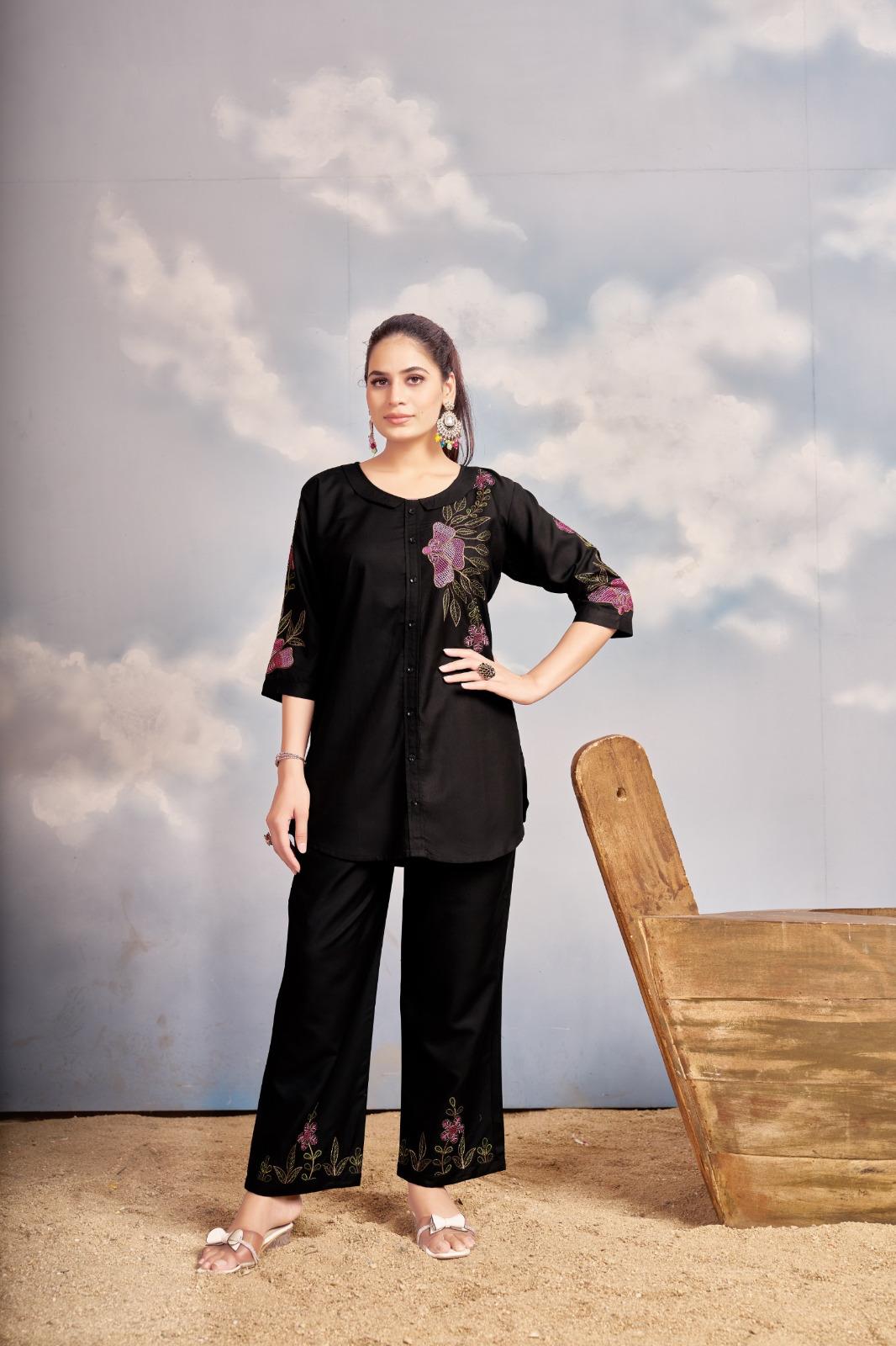 Heavy Rayon Embroidered Co-ord Set