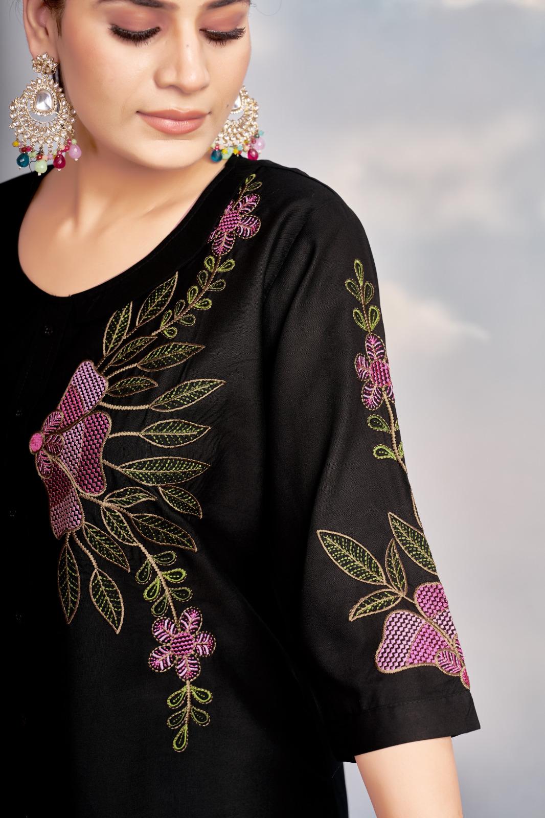 Heavy Rayon Embroidered Co-ord Set