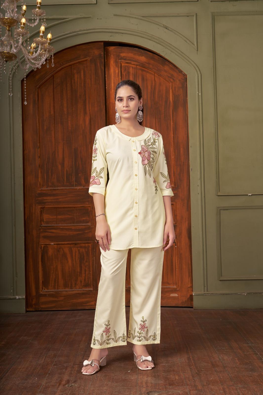 Heavy Rayon Embroidered Co-ord Set